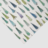 Papier Mousseline Aquarelle Arbre de Noël Motif sans couture (Détail)