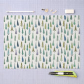 Papier Mousseline Aquarelle Arbre de Noël Motif sans couture (Artisanat)