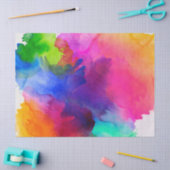 Papier Mousseline Aquarelle arc-en-ciel Abstraite (Artisanat)