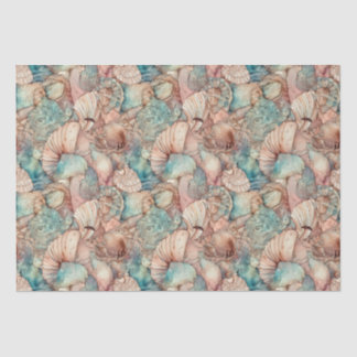 Papier Mousseline Aquarelle Art Nouveau Motif de coquillages