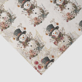 Papier Mousseline Aquarelle artistique Snowman Beige Floral (Détail)