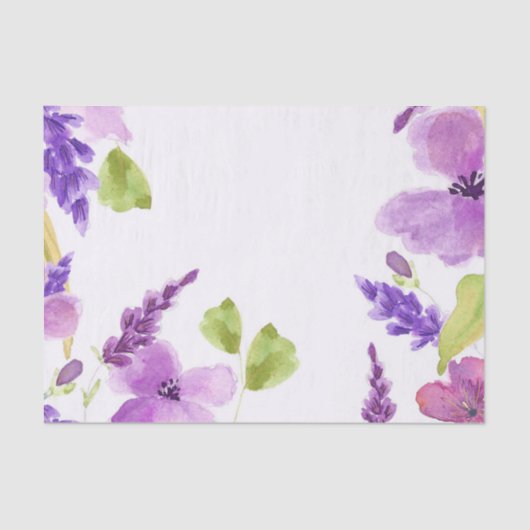 Papier Mousseline Aquarelle assez pourpre florale (Recto)