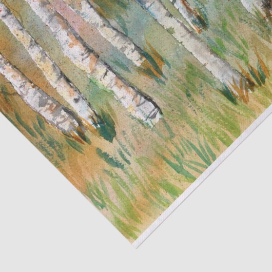 Papier Mousseline Aquarelle Automne Aspen Trees (Détail)