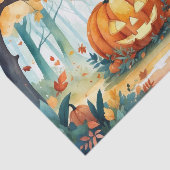 Papier Mousseline Aquarelle Automne Citrouille Feuille Forêt (Détail)