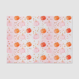 Papier Mousseline Aquarelle Automne Citrouille Motif Automne Découpa