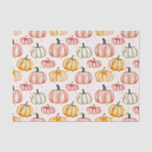 Papier Mousseline Aquarelle Automne Citrouille Motif Automne Découpa