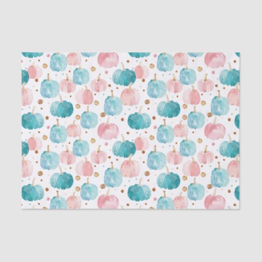 Papier Mousseline Aquarelle Automne Citrouille Motif Automne Découpa (Recto)