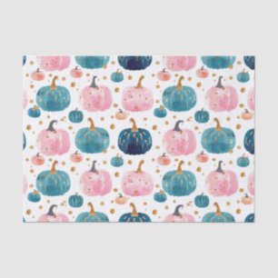 Papier Mousseline Aquarelle Automne Citrouille Motif Automne Découpa