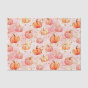 Papier Mousseline Aquarelle Automne Citrouille Motif Automne Découpa