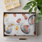 Papier Mousseline Aquarelle Bacon & Oeufs Petit déjeuner Motif alime (Cadeau)