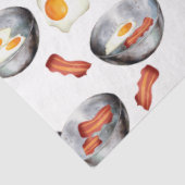 Papier Mousseline Aquarelle Bacon & Oeufs Petit déjeuner Motif alime (Détail)