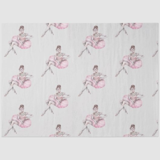 Papier Mousseline Aquarelle Ballerina Series Design 28 Tissu Papier (Recto)