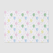 Papier Mousseline Aquarelle Ballons d'anniversaire & Confetti (Recto)