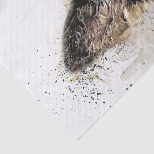 Papier Mousseline Aquarelle bergère allemande (Détail)