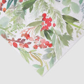 Papier Mousseline Aquarelle Berries d'hiver et verdure (Détail)