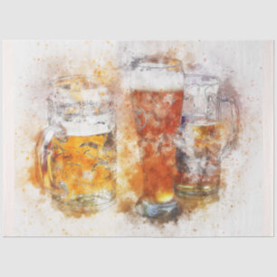 Papier Mousseline Aquarelle Bière 20x30 Découpage