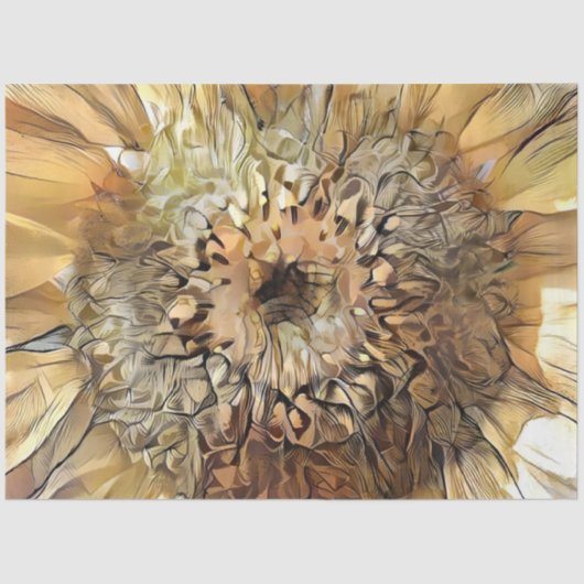 Papier Mousseline Aquarelle Big Sun Sunflower Collection élégante (Recto)