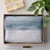 Papier Mousseline Aquarelle bleu clair paysage nuages de neige (Cadeau)