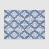 Papier Mousseline Aquarelle bleu Damask Aquarelle blanche Bois rusti (Recto)