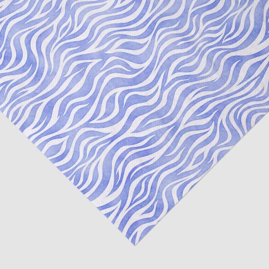 Papier Mousseline Aquarelle bleu Denim Zebra Imprimer (Détail)