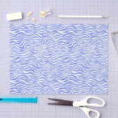 Papier Mousseline Aquarelle bleu Denim Zebra Imprimer (Artisanat)