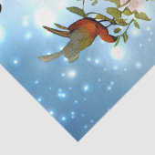 Papier Mousseline Aquarelle bleu d'hiver Découpage de la cage d'oise (Détail)