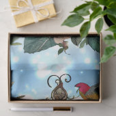 Papier Mousseline Aquarelle bleu d'hiver Découpage de la cage d'oise (Cadeau)