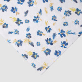 Papier Mousseline Aquarelle bleu et fleur dorée (Détail)