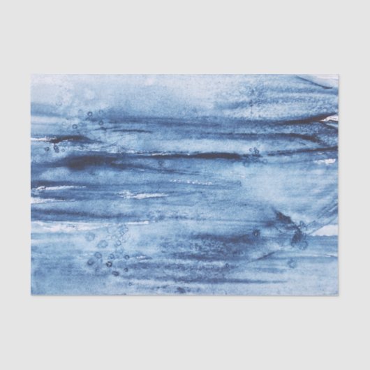 Papier Mousseline Aquarelle bleu marine Abstrait blanc (Recto)