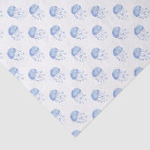 Papier Mousseline aquarelle bleu méduse conception de plage (Détail)