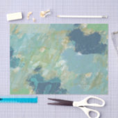 Papier Mousseline Aquarelle bleu mer (Artisanat)