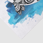 Papier Mousseline Aquarelle bleu Orca Whale (Détail)