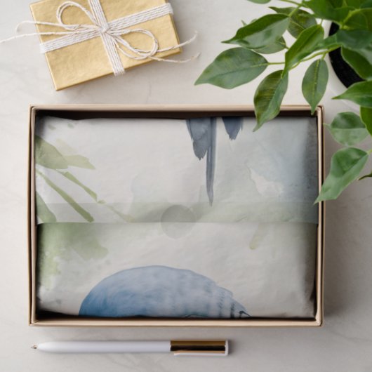 Papier Mousseline Aquarelle bleu Parakee Eucalyptus Découpage (Cadeau)