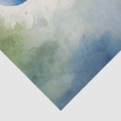 Papier Mousseline Aquarelle bleu Parakee Eucalyptus Découpage (Détail)