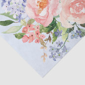 Papier Mousseline Aquarelle Bleu rose Hydrangée Peony Ressort Floral (Détail)