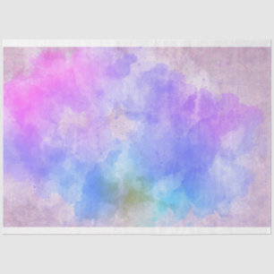 Papier Mousseline Aquarelle bleu rose pourpre Découpage 20X30