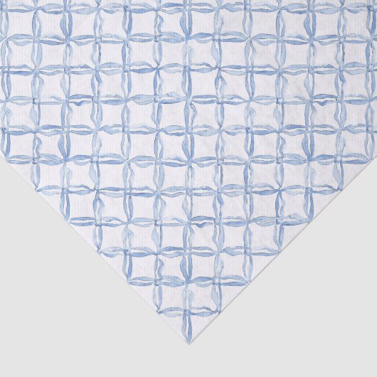 Papier Mousseline Aquarelle bleu treillis (Détail)