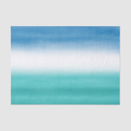 Papier Mousseline Aquarelle bleu turquoise Ombre (Recto)