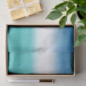 Papier Mousseline Aquarelle bleu turquoise Ombre (Cadeau)