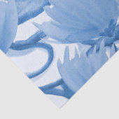 Papier Mousseline Aquarelle bleue Design floral (Détail)