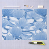 Papier Mousseline Aquarelle bleue Design floral (Artisanat)