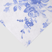Papier Mousseline Aquarelle bleue Floral (Détail)