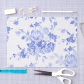 Papier Mousseline Aquarelle bleue Floral (Artisanat)
