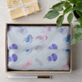 Papier Mousseline Aquarelle bleue Mixte de couleur méduse (Cadeau)