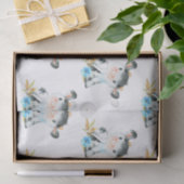 Papier Mousseline Aquarelle bleue Petite vache (Cadeau)