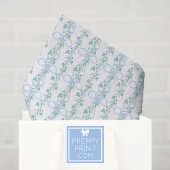 Papier Mousseline Aquarelle Blue Bow Garland Noël