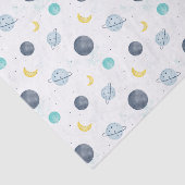 Papier Mousseline Aquarelle Blue Space Planet Motif (Détail)