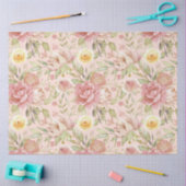 Papier Mousseline Aquarelle Blush Floral Gold Parties scintillant De (Artisanat)