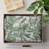 Papier Mousseline Aquarelle botanique de feuillage vert (Cadeau)