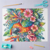 Papier Mousseline Aquarelle botanique de perroquets (Artisanat)